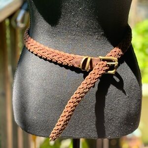 Vintage Genuine Leather Braided Belt